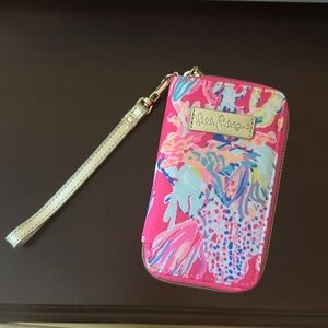 Lilly Pulitzer Pink and Blue Wristlet